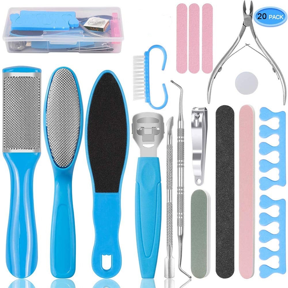 Manicure & Pedicure Tools & Kits Pedicure Kit 20 Inch 1 Blue Stainless Steel Professional Tools Set Foot Callus