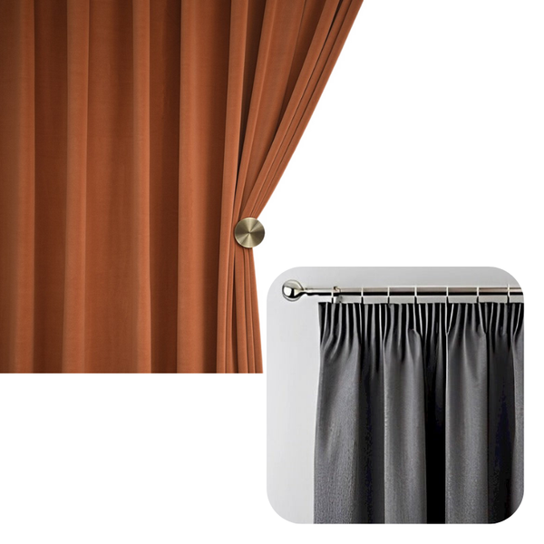 100Cm Orange High Quality Modern Velvet Blackout Curtains For Living Room Bedroom Dining Curtains & Drapes