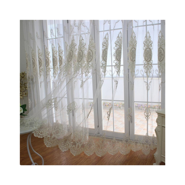 100Cm White Flower Sheer Curtain For Living Room Bedroom Decor Curtains Curtains & Drapes