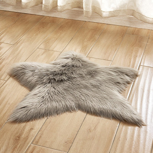 Pentagram Shaped Artificial Wool Fur Soft Plush Rug Carpet Mat Ver 5