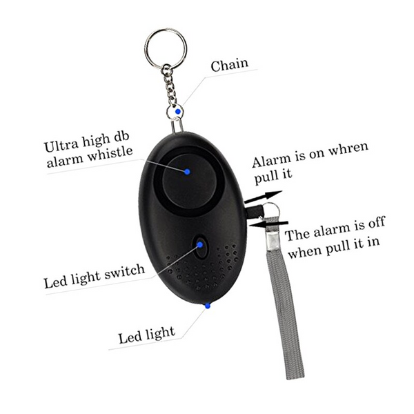 Personal Alarms Personal Security Alarm With Keychain 130Db Emergency For Women Men Black