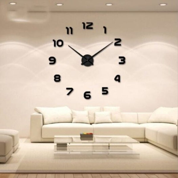 Personalized Big Wall Clock Acrylic Mirror Modern Decoration Black Wall Clocks