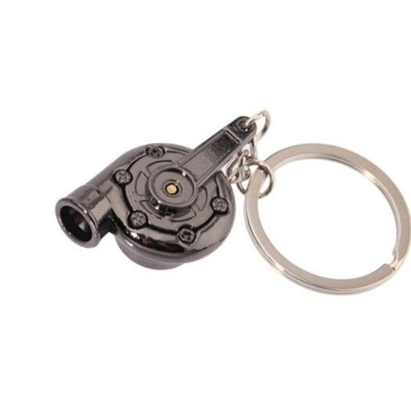 Personalized Creative Car Whistles Blower Supercharger Metal Key Chain Gunmetal