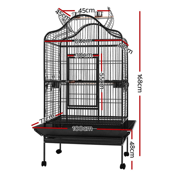 I.Pet Bird Cage Cages Aviary 168Cm Large Travel Stand Budgie Parrot Toys Bird Cages