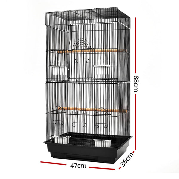 I.Pet Medium Bird Cage With Perch Black Bird Cages