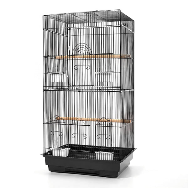 I.Pet Medium Bird Cage With Perch Black Bird Cages