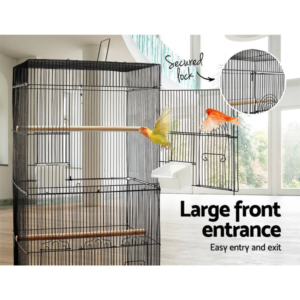 I.Pet Medium Bird Cage With Perch Black Bird Cages