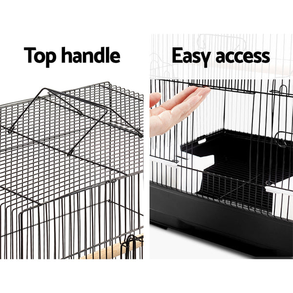I.Pet Medium Bird Cage With Perch Black Bird Cages