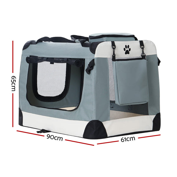 I.Pet Carrier Soft Crate Dog Cat Travel Portable Cage Kennel Foldable 2Xl