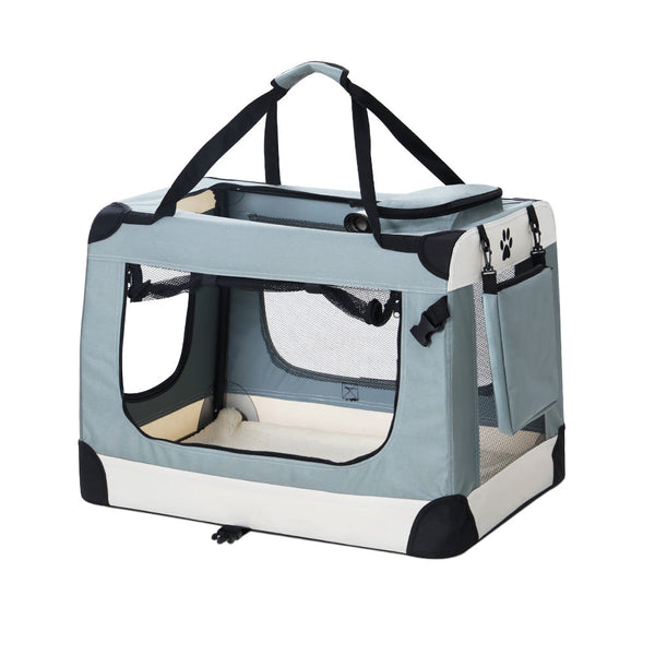 I.Pet Carrier Large Soft Crate Dog Cat Travel Portable Cage Kennel Foldable Pet Transport