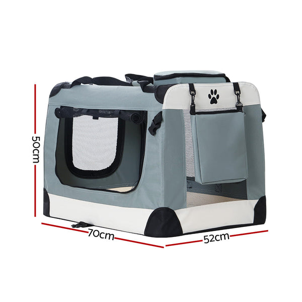 I.Pet Carrier Large Soft Crate Dog Cat Travel Portable Cage Kennel Foldable Pet Transport