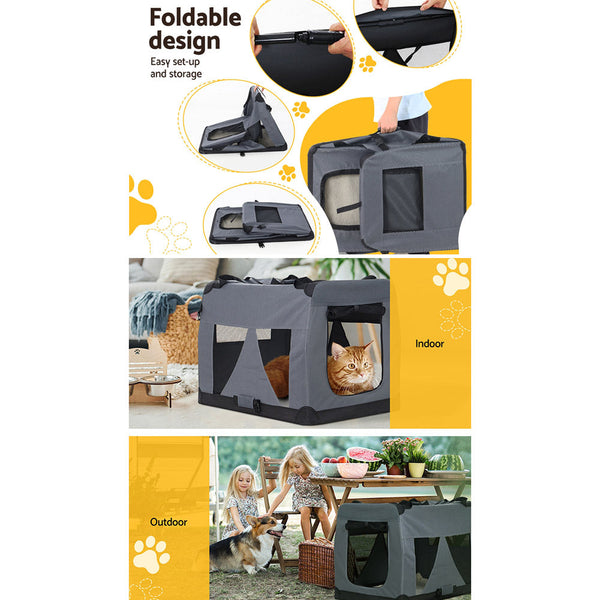 I.Pet Carrier Soft Crate Dog Cat Travel Portable Cage Kennel Foldable Xl