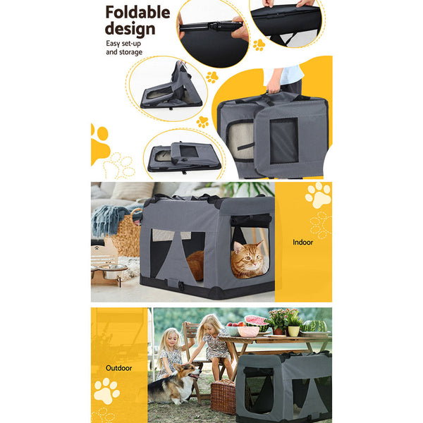 I.Pet Carrier Soft Crate Dog Cat Travel Portable Cage Kennel Foldable Xl Pet Transport