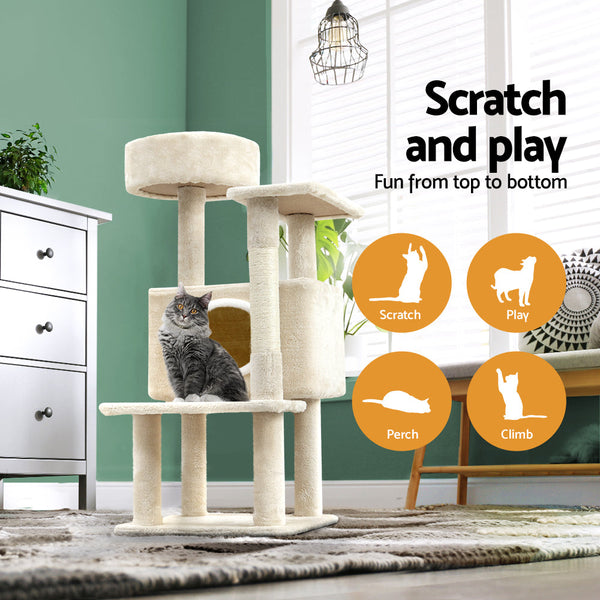 I.Pet Cat Tree Tower Scratching Post Scratcher Wood Condo House Bed Trees 90Cm Furniture & Scratchers