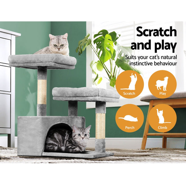I.Pet Cat Tree Tower Scratching Post Scratcher Wood Condo House Bed Trees 69Cm Furniture & Scratchers
