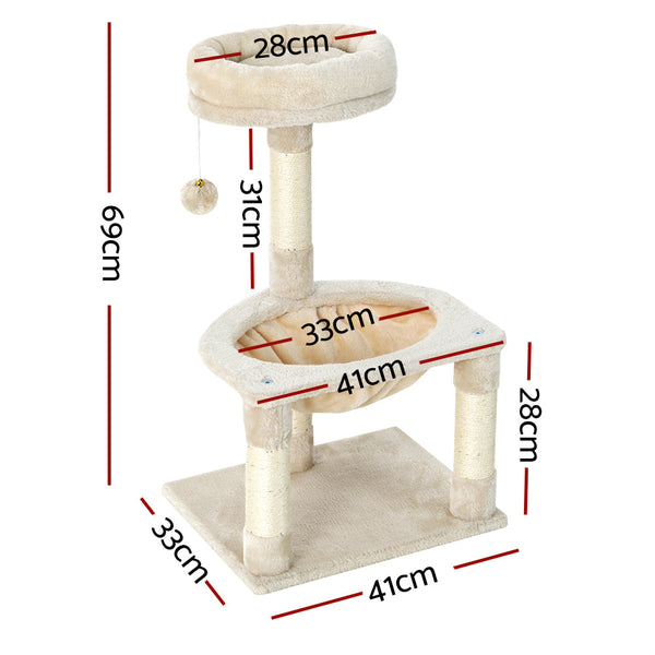 I.Pet Ipet Cat Tree Tower Scratching Post Scratcher Wood Condo Toys House Bed 69Cm Furniture & Scratchers