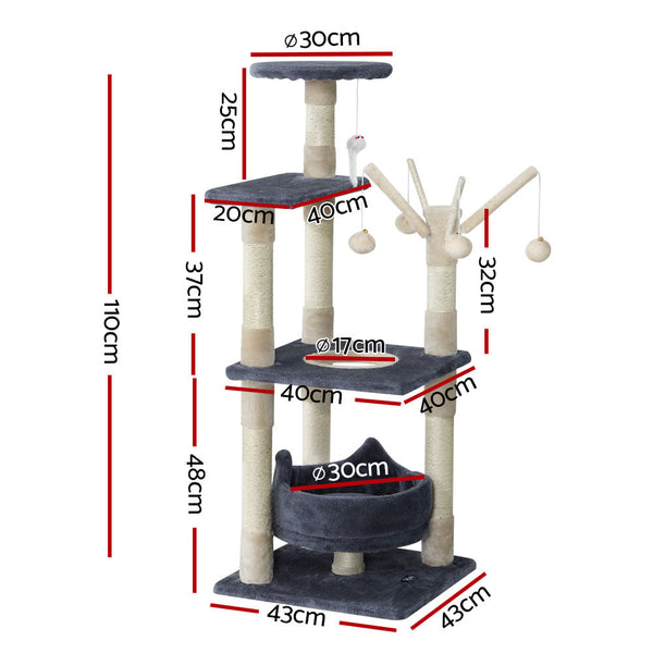 I.Pet Cat Tree Scratching Post Scratcher Tower Condo House Toys 110Cm