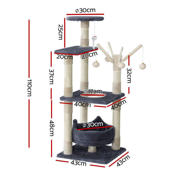 I.Pet Cat Tree Scratching Post Scratcher Tower Condo House Toys 110Cm Furniture & Scratchers