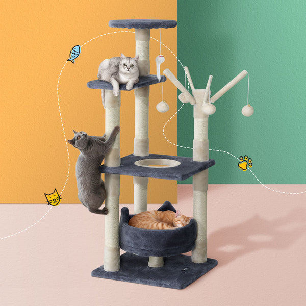 I.Pet Cat Tree Scratching Post Scratcher Tower Condo House Toys 110Cm Furniture & Scratchers