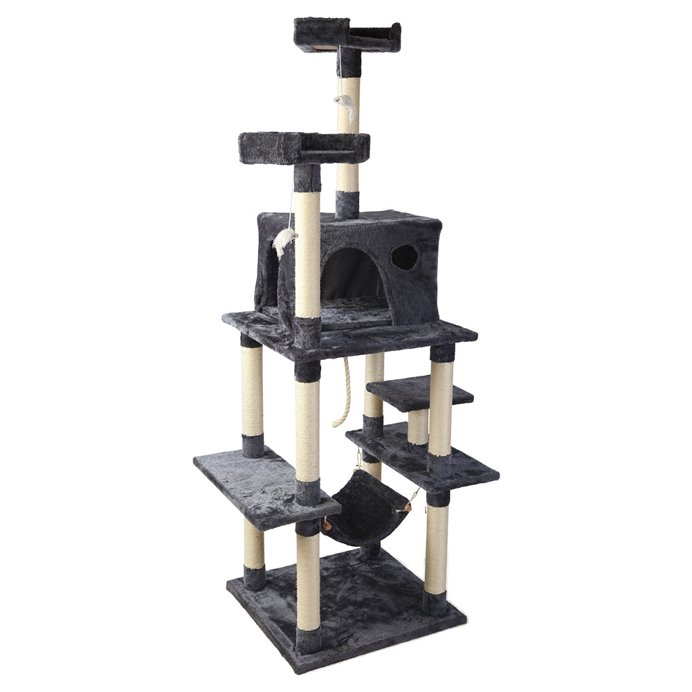 I.Pet Cat Tree 184Cm Trees Scratching Post Scratcher Tower Condo House Furniture Wood Furniture & Scratchers