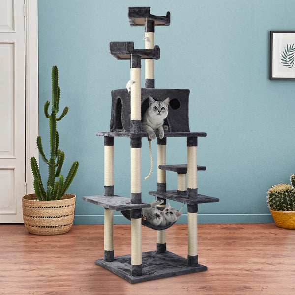 I.Pet Cat Tree 184Cm Trees Scratching Post Scratcher Tower Condo House Furniture Wood Furniture & Scratchers
