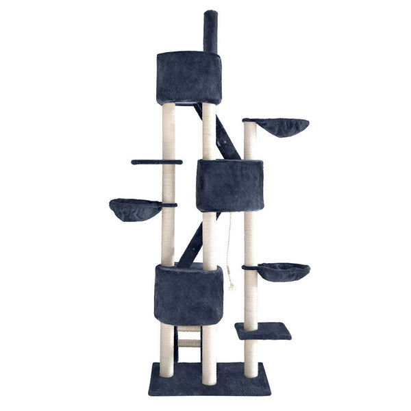 I.Pet Cat Tree Trees Scratching Post Scratcher Tower Condo House Grey 244Cm Furniture & Scratchers