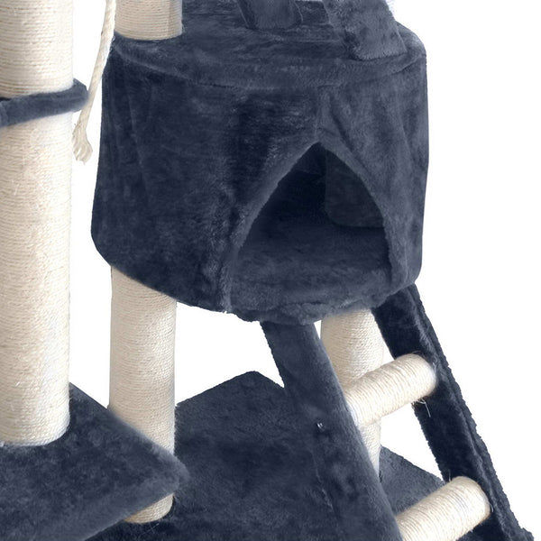 I.Pet Cat Tree Trees Scratching Post Scratcher Tower Condo House Grey 244Cm Furniture & Scratchers