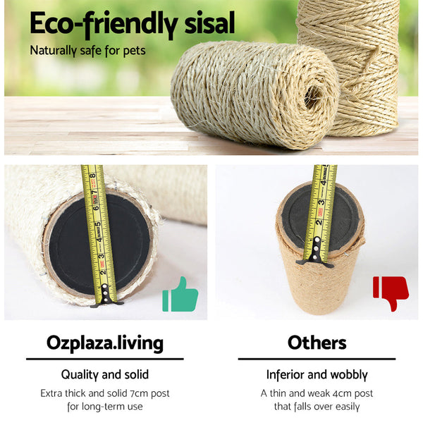 I.Pet Cat Tree Trees Scratching Post Scratcher Tower Condo House Grey 244Cm Furniture & Scratchers