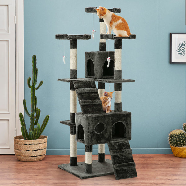 I.Pet Cat Tree 180Cm Trees Scratching Post Scratcher Tower Condo House Furniture Wood Furniture & Scratchers