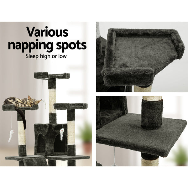 I.Pet Cat Tree 180Cm Trees Scratching Post Scratcher Tower Condo House Furniture Wood Furniture & Scratchers