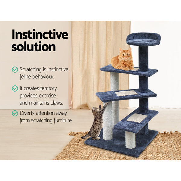 I.Pet Cat Tree 100Cm Trees Scratching Post Scratcher Tower Condo House Furniture Wood Steps Furniture & Scratchers