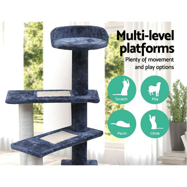 I.Pet Cat Tree 100Cm Trees Scratching Post Scratcher Tower Condo House Furniture Wood Steps Furniture & Scratchers