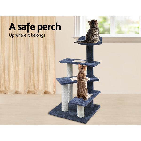 I.Pet Cat Tree 100Cm Trees Scratching Post Scratcher Tower Condo House Furniture Wood Steps Furniture & Scratchers