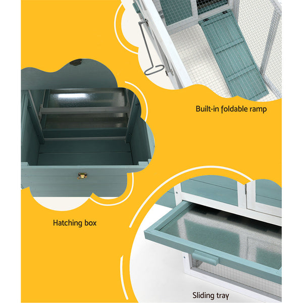 I.Pet Chicken Coop Rabbit Hutch Large House Run Cage Outdoor Small Animal Cages & Hutches