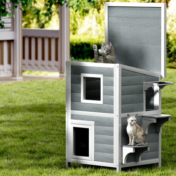 I.Pet Cat House Outdoor Shelter 56Cm X 52Cm 82Cm Rabbit Hutch Condo Small Dog Enclosure Small Animal Cages & Hutches