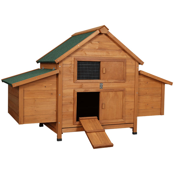 I.Pet Chicken Coop Large Rabbit Hutch House Run Cage Outdoor Small Animal Cages & Hutches