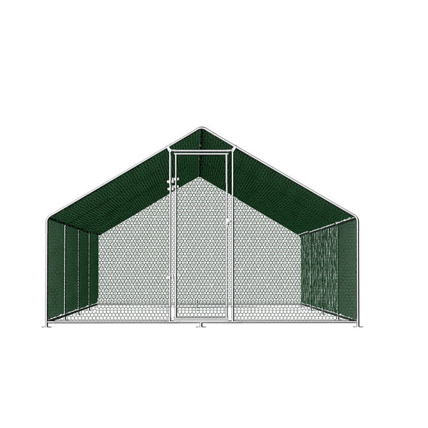 I.Pet Chicken Coop Cage 3X8x2m Galvanised Steel Small Animal Cages & Hutches
