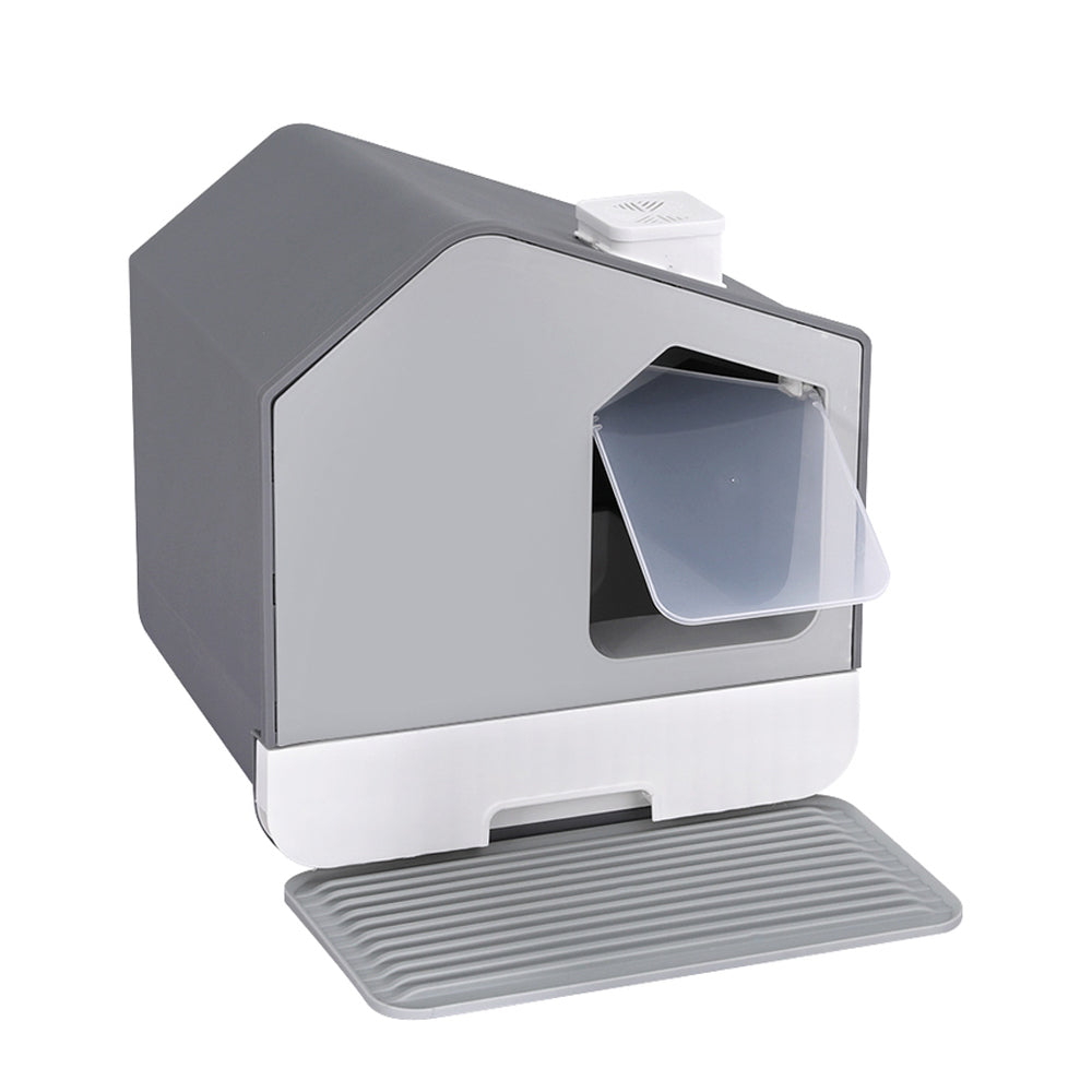 I.Pet Box Large Tray Kitty Toilet Fully Enclosed House Hooded Scoop Mat Grey Cat Litter