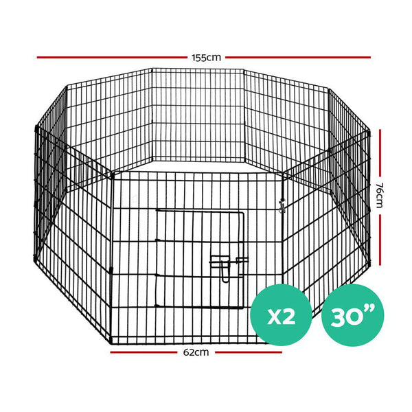 I.Pet Dog Playpen 2X30" 8 Panel Puppy Exercise Cage Enclosure Fence