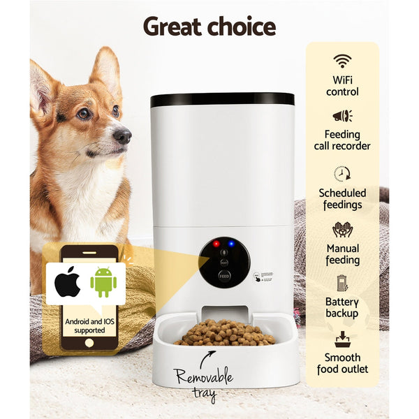 I.Pet Automatic Feeder 6L Wifi Dog Cat Smart Food App Control Dog Automatic Feeders