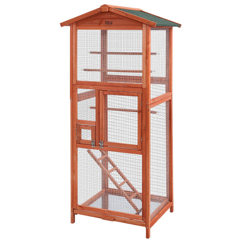 I.Pet Bird Cage Wooden Cages Aviary Large Carrier Travel Canary Cockatoo Parrot Xl
