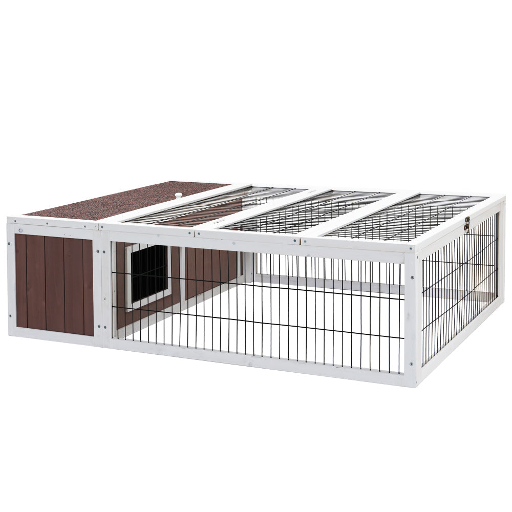 I.Pet Rabbit Hutch Chicken Coop Run Cage Habitat House Outdoor Large Small Animal Cages & Hutches