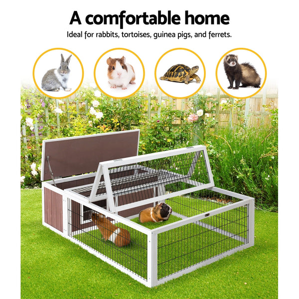 I.Pet Rabbit Hutch Chicken Coop Run Cage Habitat House Outdoor Large Small Animal Cages & Hutches