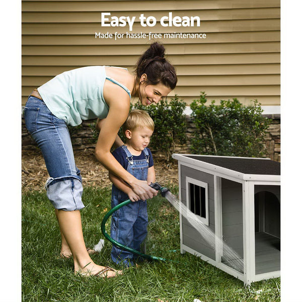 I.Pet Dog Kennel House Large Outdoor Kennels Indoor Puppy Cabin Log Dog Kennels