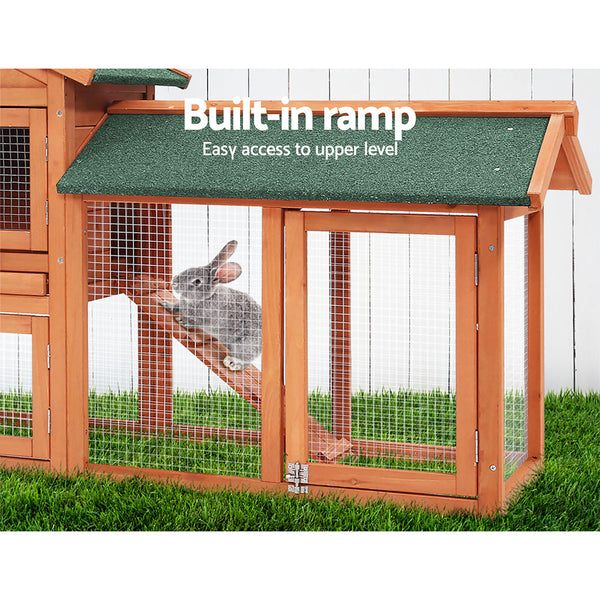 I.Pet Rabbit Hutch Chicken Coop Wooden Cage 220Cm X 52Cm 84Cm
