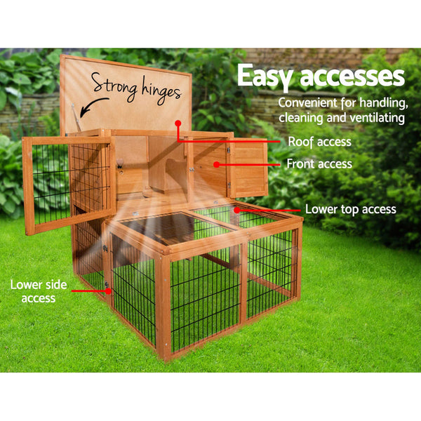 I.Pet Rabbit Hutch Chicken Coop 100Cm Tall Small Animal Cages & Hutches