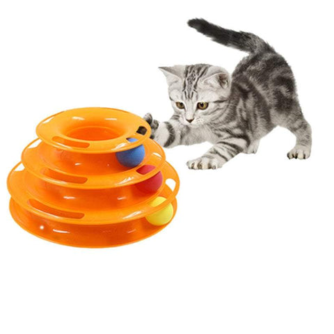 Dog Supplies Pet Interactive Toy Cat Three Layer Turntable Toys Levels Tower Tracks Cats