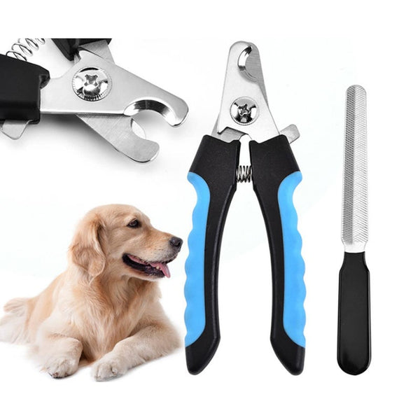 Pet Nail Clipper With Safety Guard Stainless Steel Scissors Cat Dog Blue Black