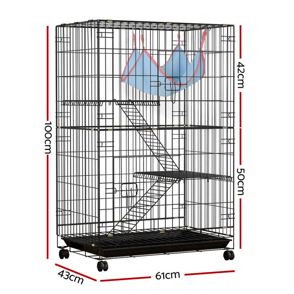I.Pet Rabbit Cage Indoor Hutch Guinea Pig Bunny Ferret Hamster Outdoor Small Animal Cages & Hutches