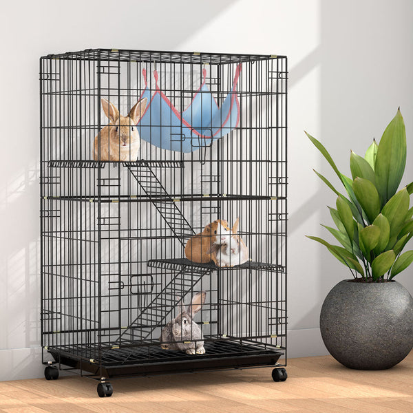 I.Pet Rabbit Cage Indoor Hutch Guinea Pig Bunny Ferret Hamster Outdoor Small Animal Cages & Hutches